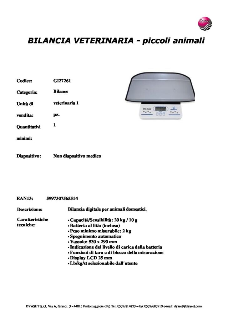 Prodotti Veterinari – Dyaset