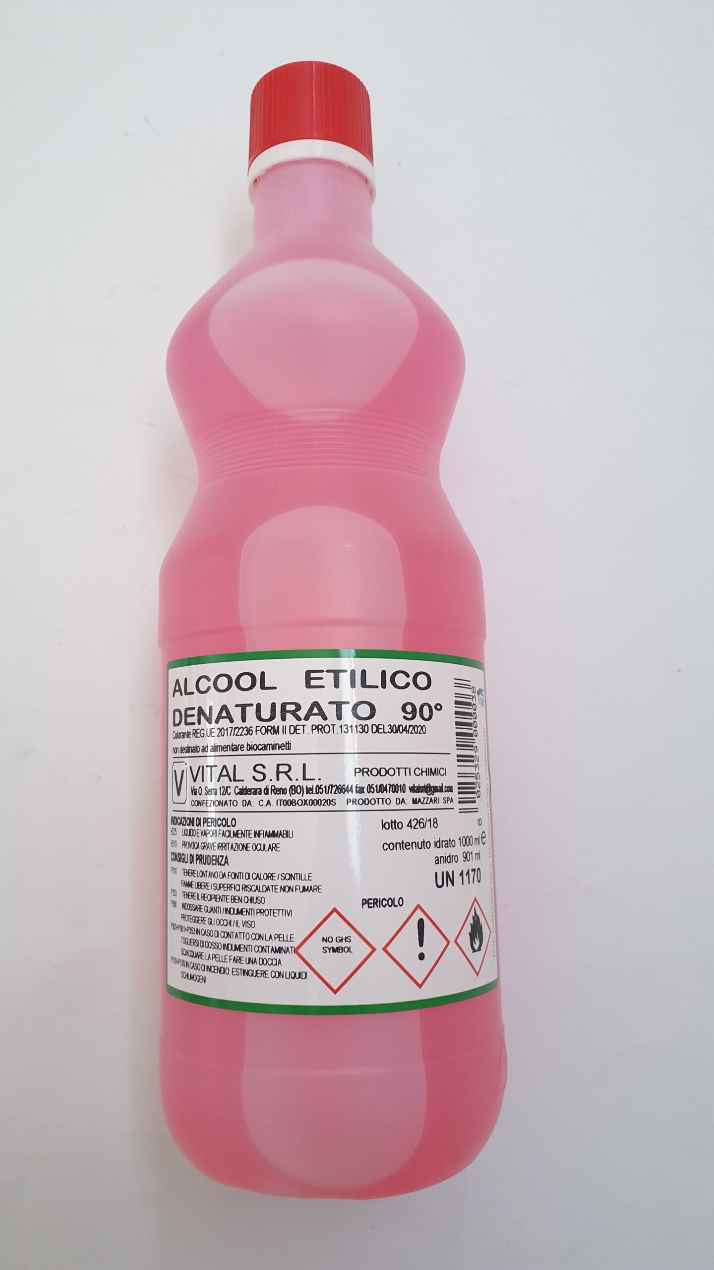 Alcool 95% Uso Alimentare - PET - 1 Lt – Bottle of Italy