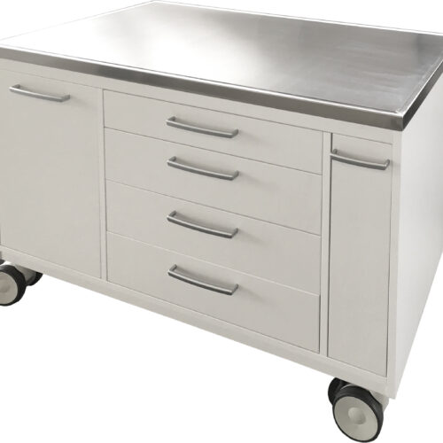 TAVOLO DA VISITA CON CARRELLO